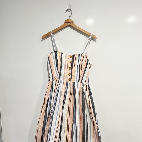 Free People Lilah Multi Striped Pleated Midi Dress - Picture 5 of 13